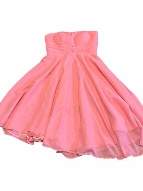 Strapless Pink Fit-and-Flare Party Dress